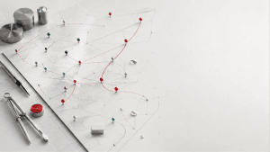 Strategic network map of work units, evidence, and verifiers in an outcome-based marketing service