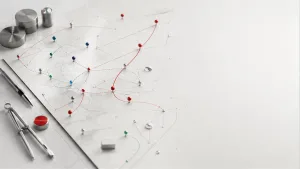 Strategic network map of work units, evidence, and verifiers in an outcome-based marketing service