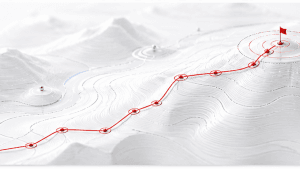 White topographic strategy field illustrating the workflow terrain Service-as-Software covers in marketing reporting